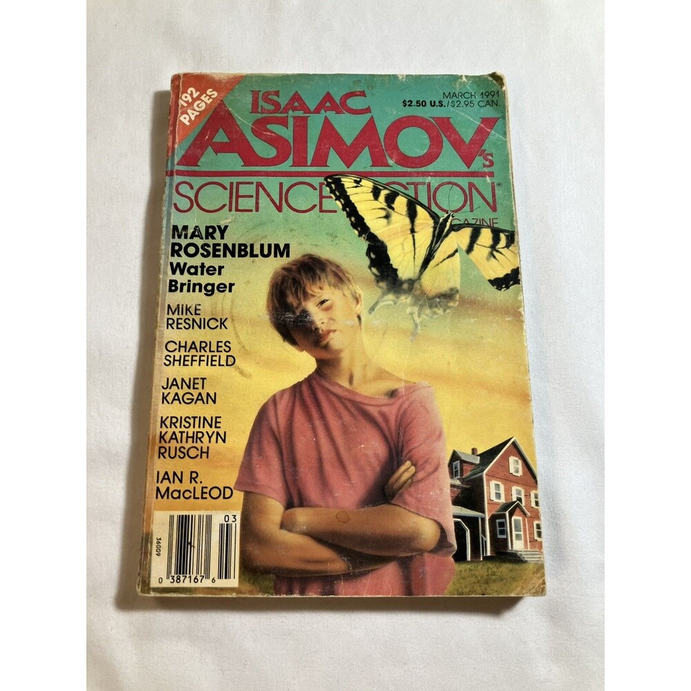 Vintage Isaac Asimov  Science Fiction Magazine March 1991 SciFi